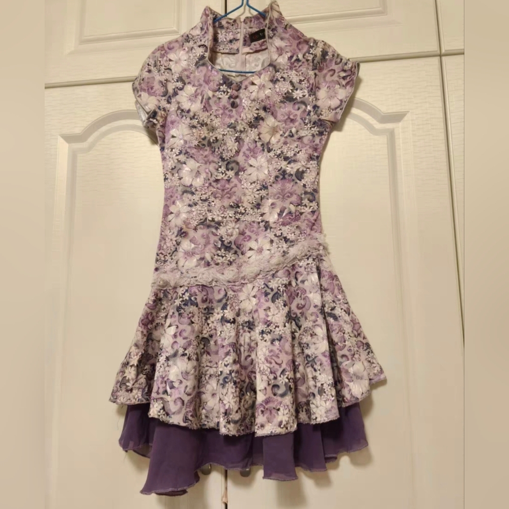 Elegant Floral Purple Dress for Women